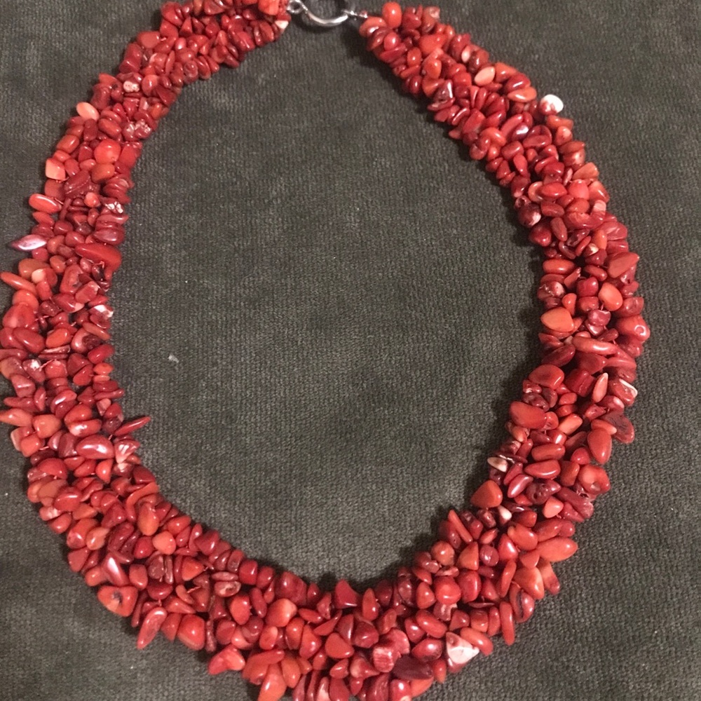 Cornelian natural stones necklace